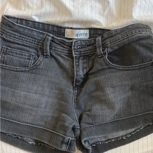 Black denim shorts